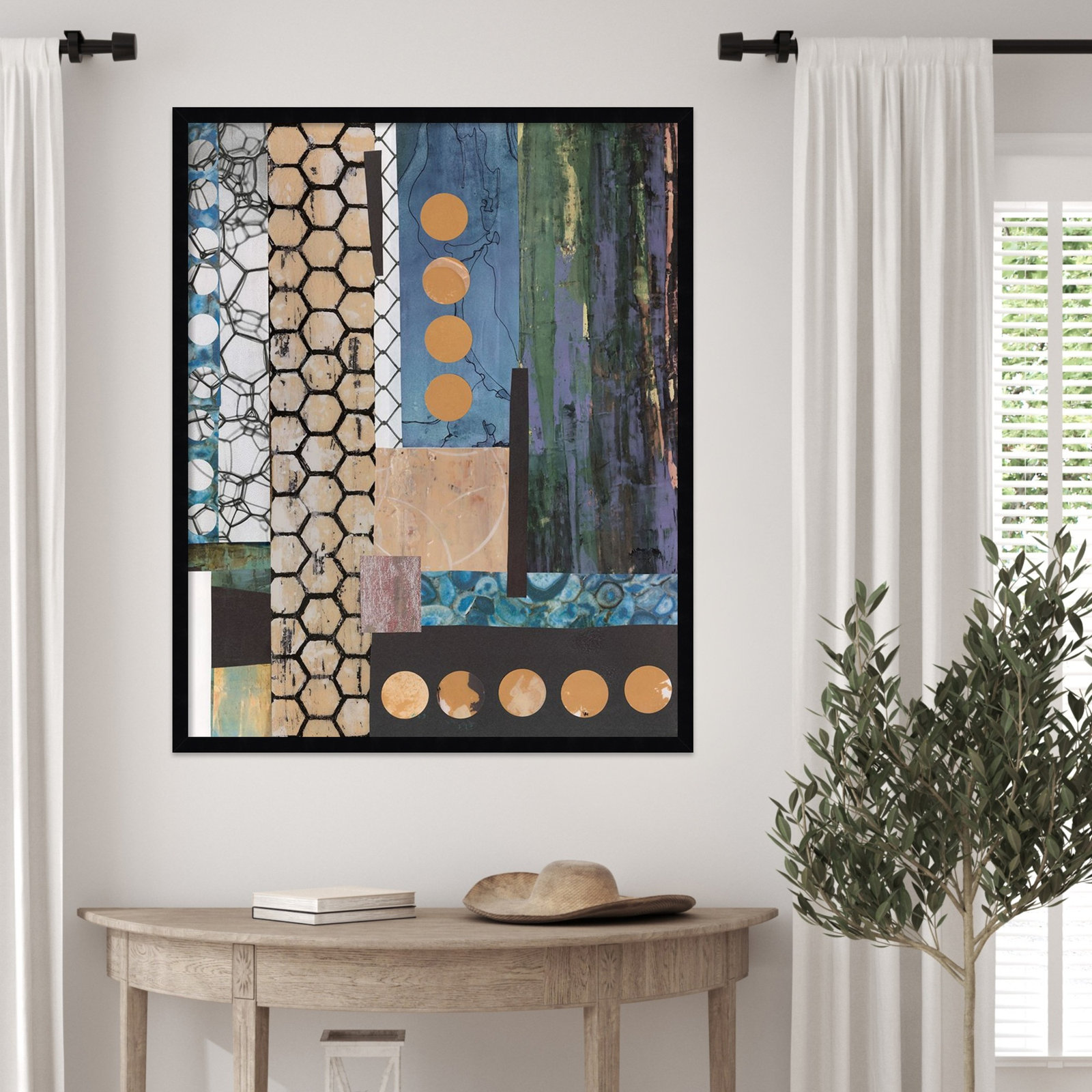 Mashup II by Maurin Wood Framed Wall Art Print, 33" H x 27" W, Black