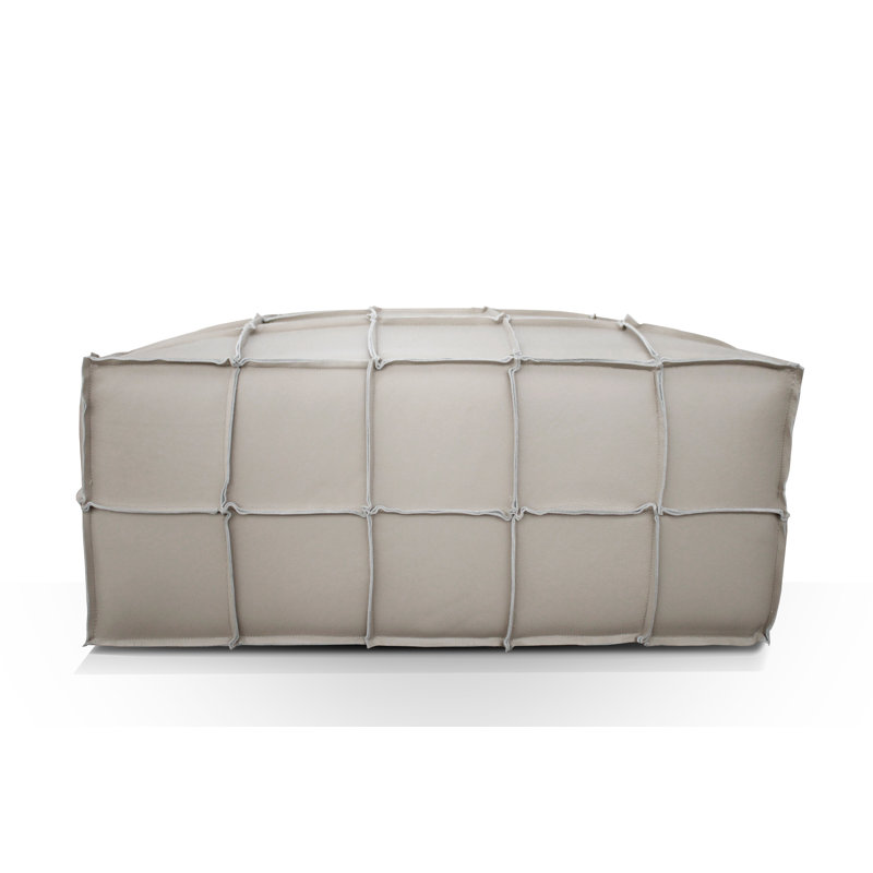 Pouf en cuir Lunarae, Gris