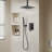 1-Spray Patterns 16 In. Dual Fixed And Handheld Shower Head 2.5 GPM In Matte Black