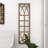 Wood Window Pane Inspired Panel Brown Wall Mirror with Galvanized Metal Frame