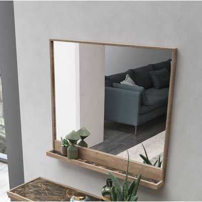 Alkire Glass Flat Mirror with Shelves