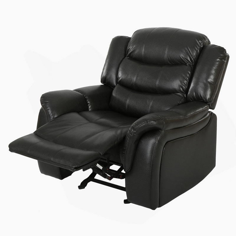 Fauteuil inclinable Texian, Similicuir noir