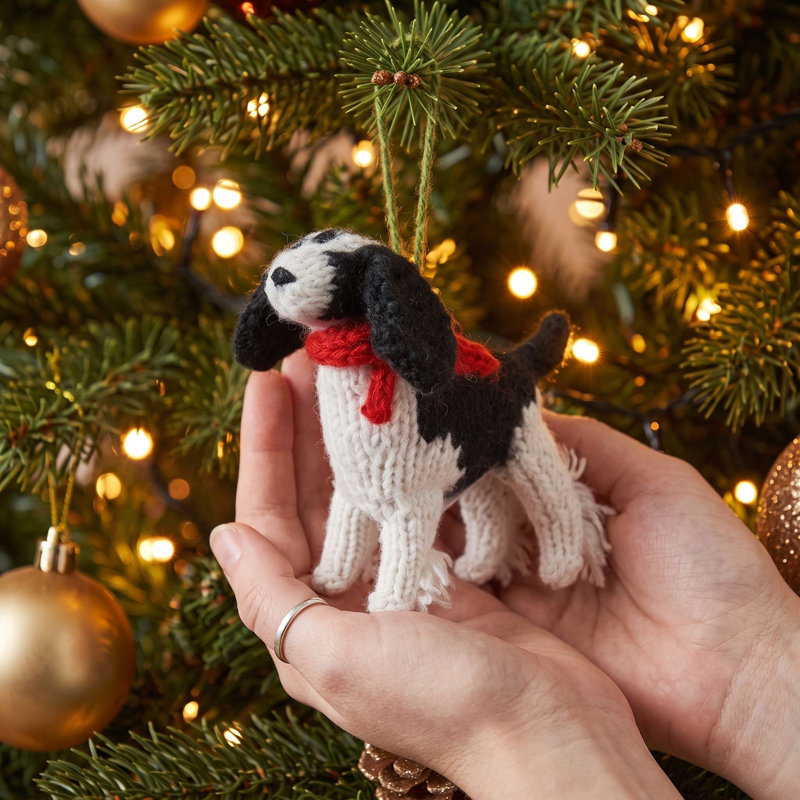 Arcadia Home Spaniel Hand-Knit Ornament