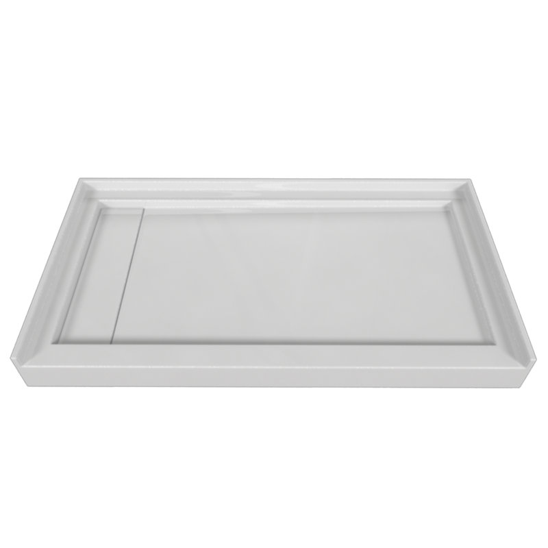 Signature 54'' W 30'' D Rectangular Single Shower Base, Biscuit, Left