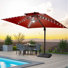 153' X 116' Rectangular Outdoor Solar Led Cantilever Patio Umbrella, Base Included