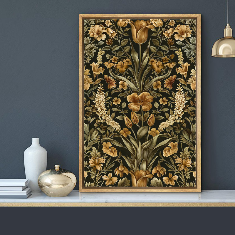 «Vibrant Wildflower Ornate», Encadré naturel, H 36 po x l 24 po
