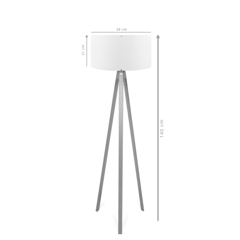 Sanor 55" Tripod Floor Lamp, Brown, Salmon