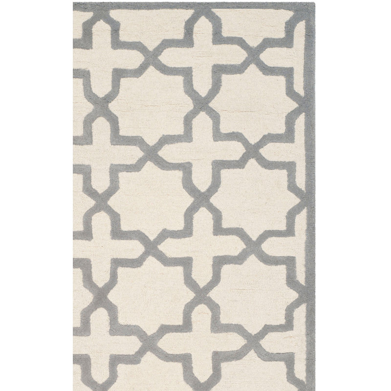 Cannen Hand Tufted Wool Geometric Rug, Rectangle 5' x 8'