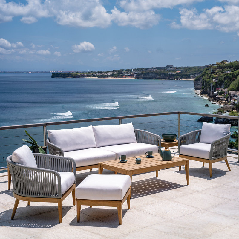 Lucia Outdoor 2 - Seat Patio Sofa, Sharkskin, Charcoal