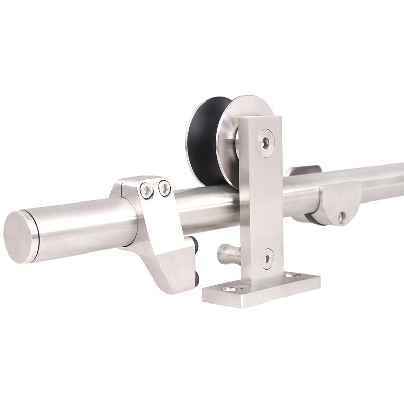 Stainless Steel Single Door Barn Door Hardware Kit Standard Single