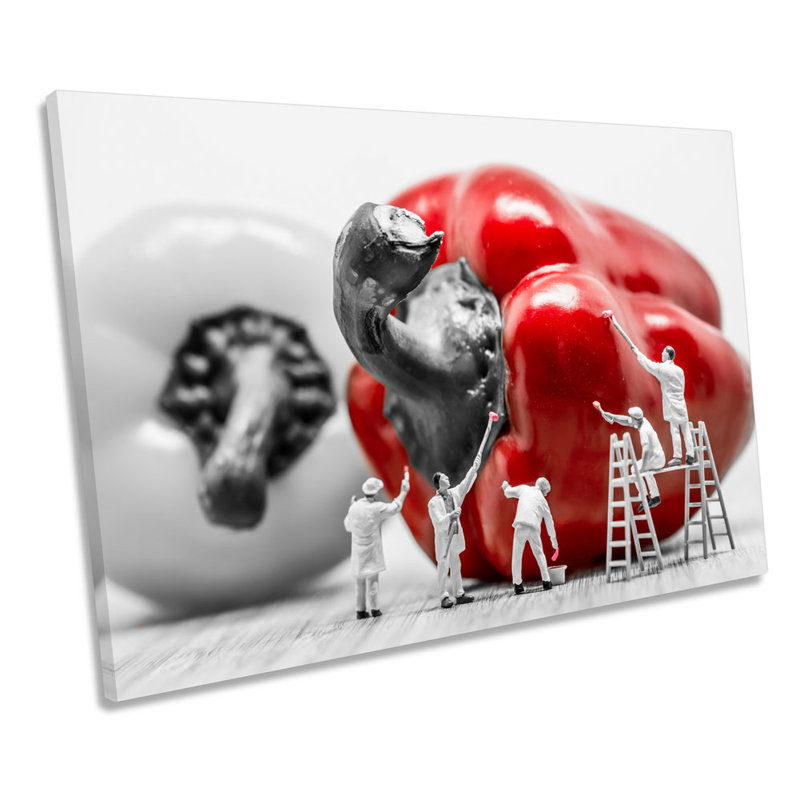 X5340 Painting Red Pepper Kitchen - Wrapped Canvas Print, 30.5cm H x 45.7cm W x 2cm D