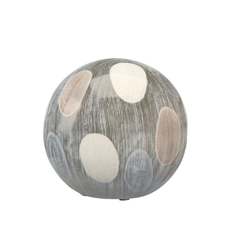 Sculpture sphère peinte, H 8 po x l 8 po x P 8 po