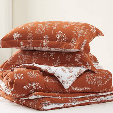 Sweet Jojo Designs Boho Floral Wildflower Rust Orange and Ivory Collection King Duvet Cover Bedding Set