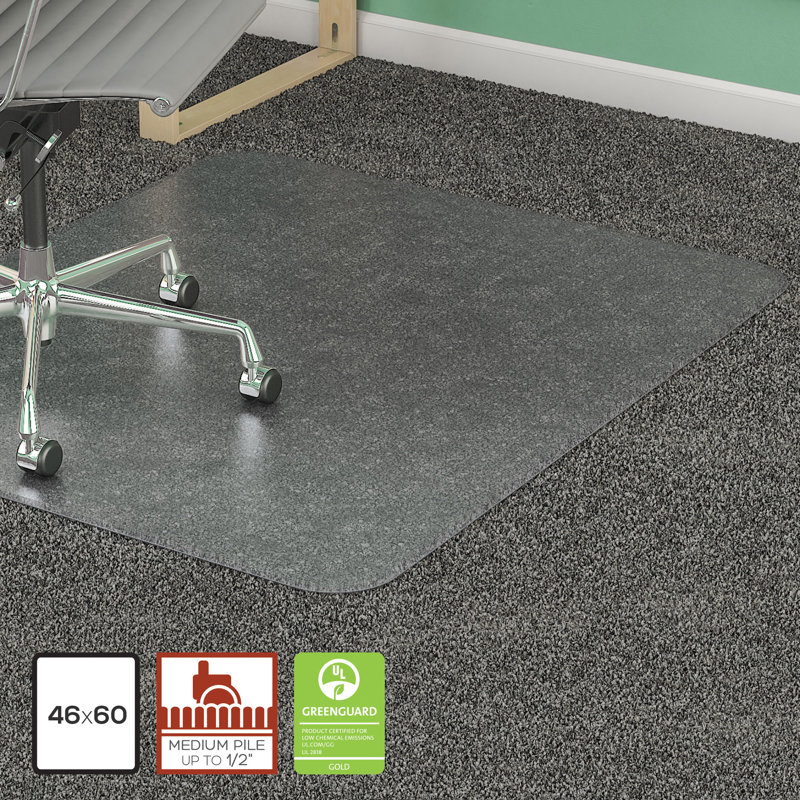 Standard Lip Chair Mat with Beveled Edge for Soft Surfaces