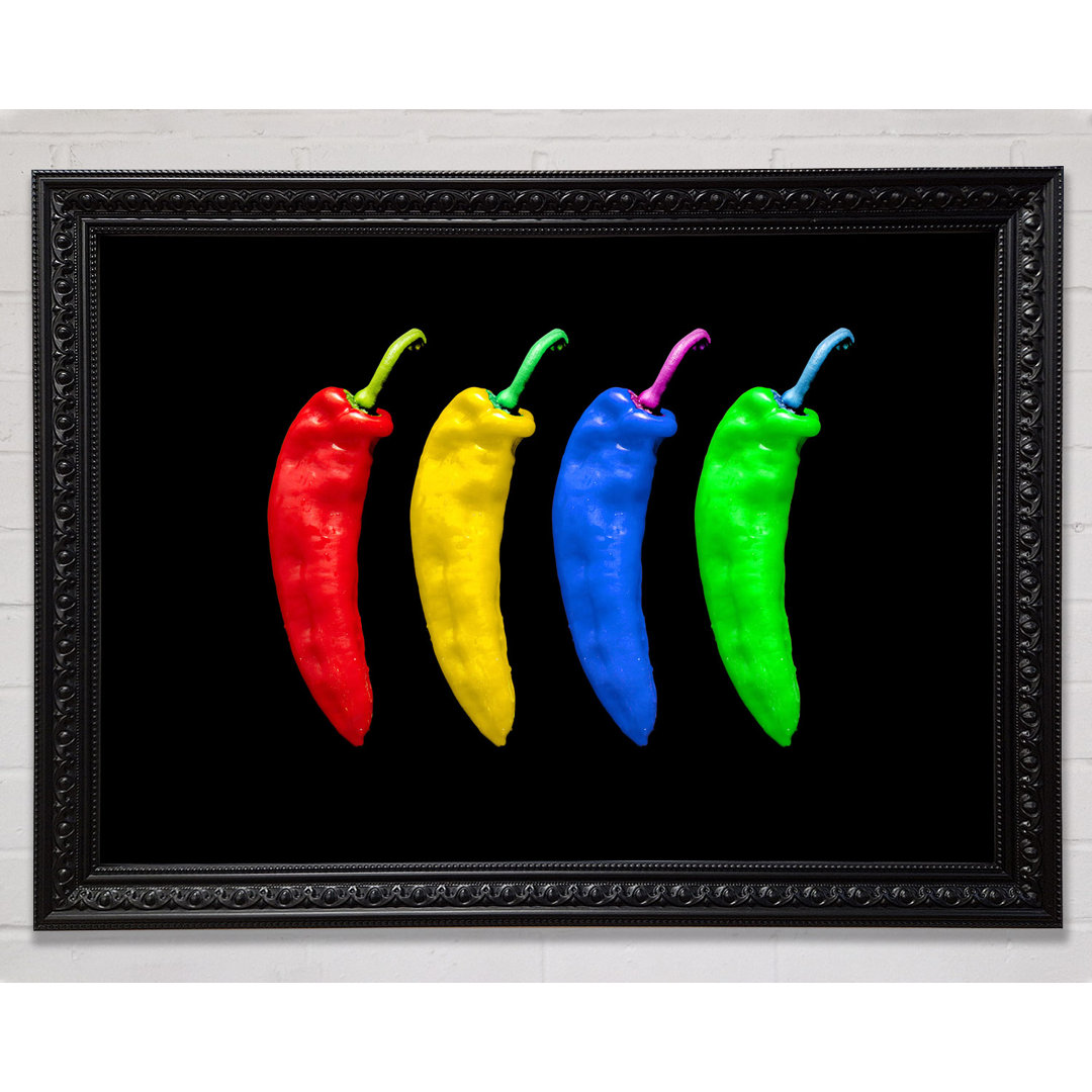 Gerahmtes Leinwandbild Vivid Chilis