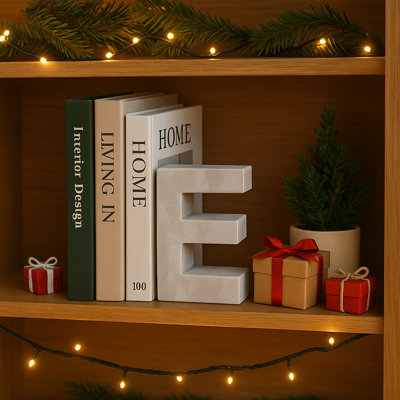 Natural Marlbe Letter E Bookend