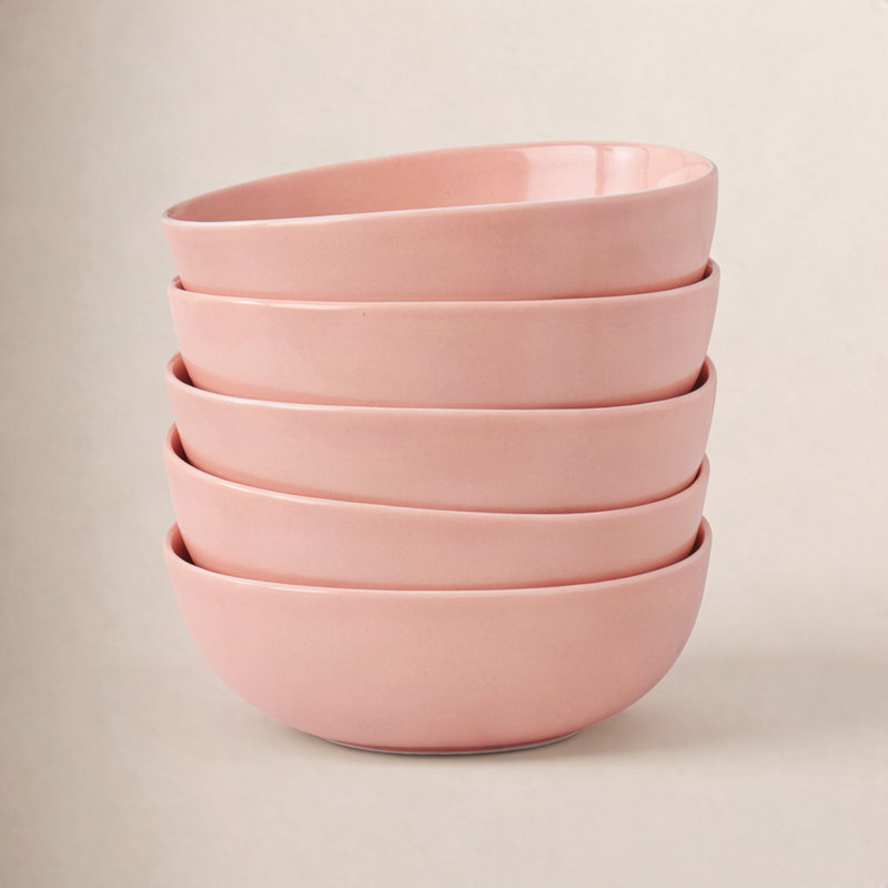 Stone Lain Delilah Bowl Set Porcelain, Peach
