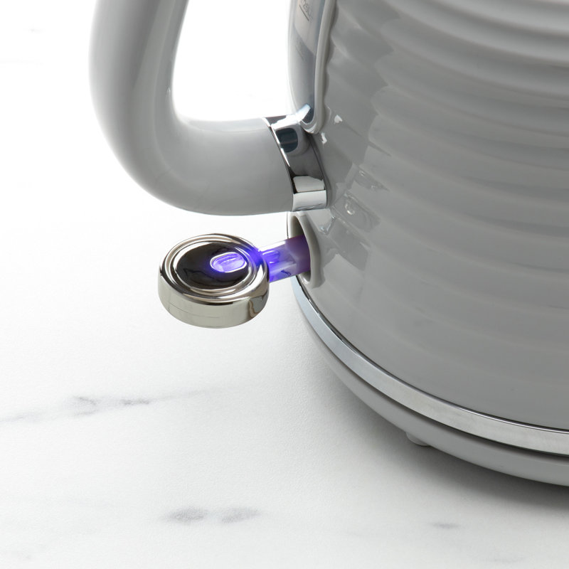 Daewoo Sienna Jug Kettle 1.7 Litre Cordless 360° Base 3KW Rapid Boil Grey Cream, Grey