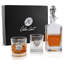 Skull Glass Whiskey Decanter with Pair of Glasses