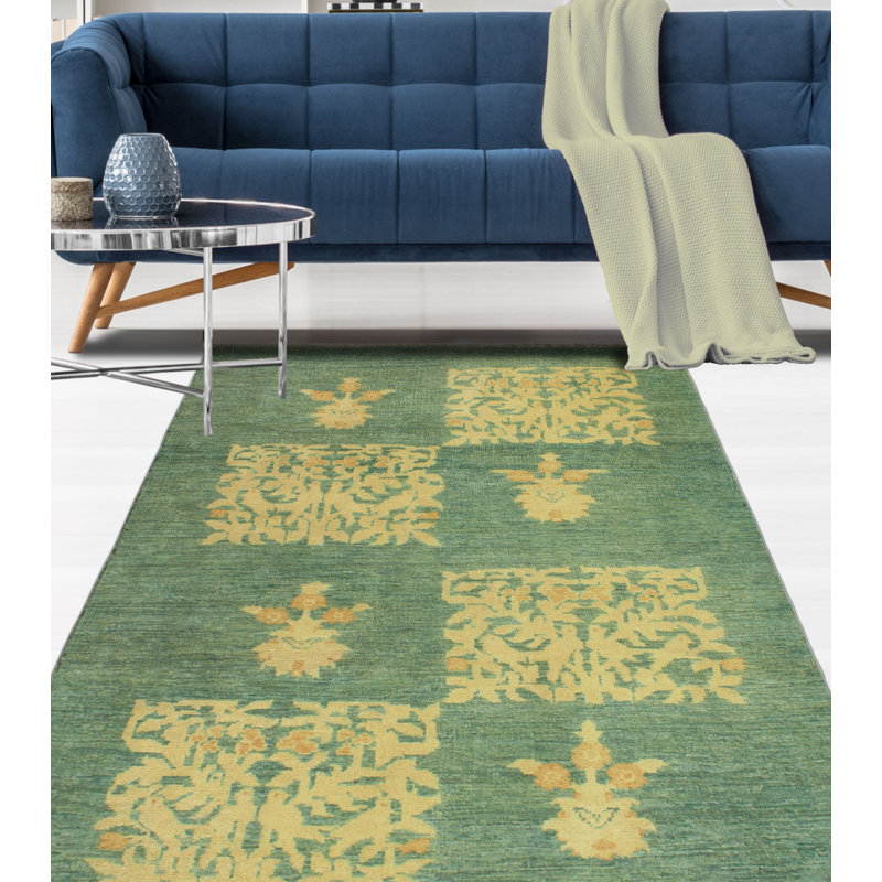 Tapis vert Fine Chobi Ayeisha