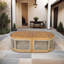 Table basse ovale d'extérieur en acacia