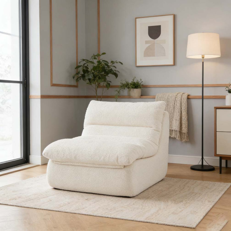 Fauteuil moderne avec assise moelleuse, Beige