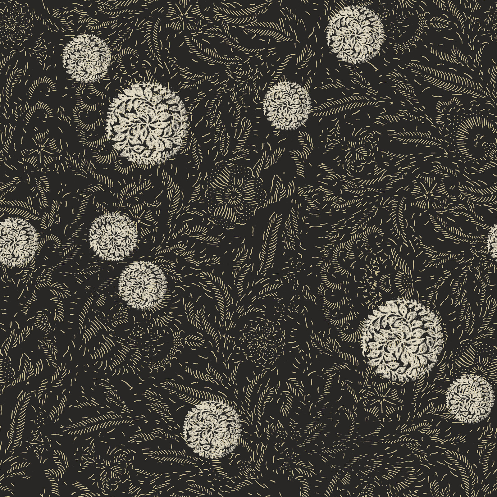 Yuki Osada Floral Wallpaper, Charcoal