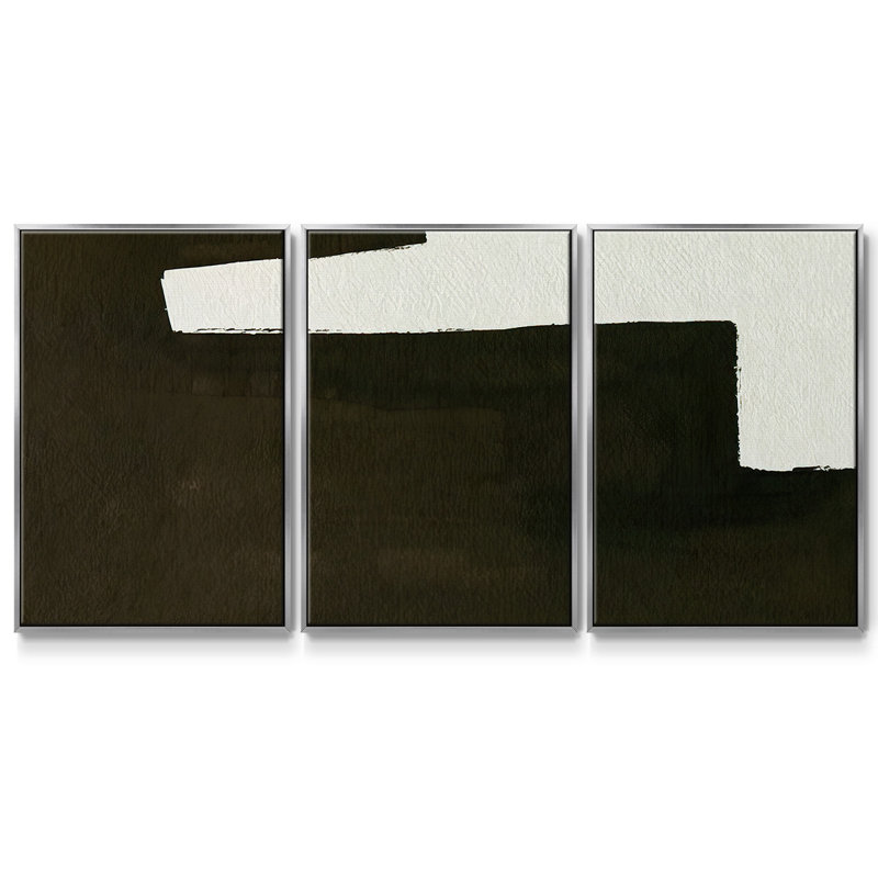 Fente I - Toile encadrée multi-pièces, Argent, H 36 po x l 75 po x P 2 po