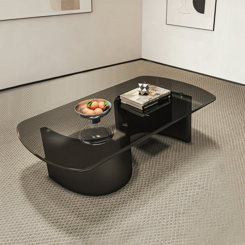 Table basse de salon en verre Modern Creative, Gris