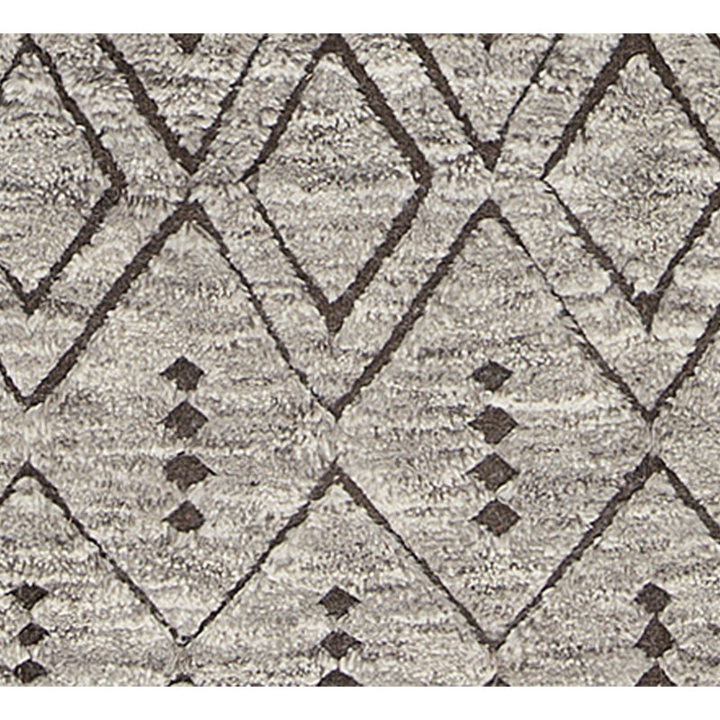 Wool Geometric Area Rug in Brown, Rectangle 9' x 12'