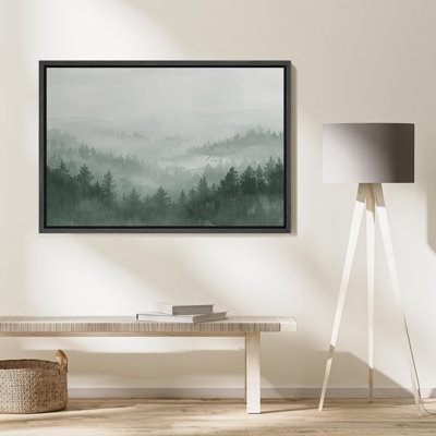 Paysage de forêt Woodland «Mystic Layers Emerald Forest Mist» sur