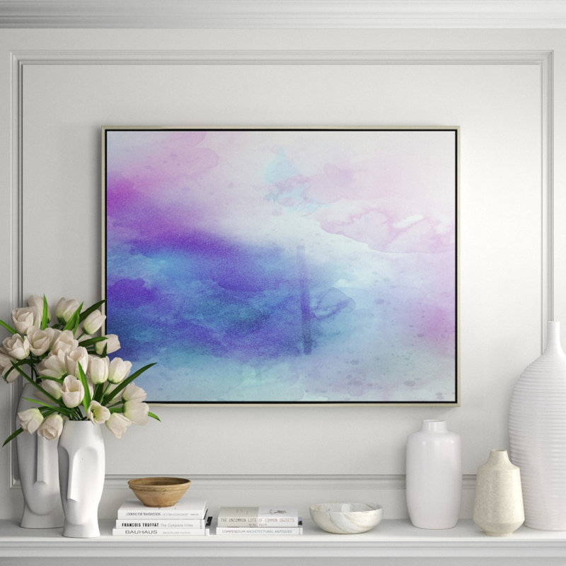 Cool Blue To Purple Abstract Wash Giclee On Canvas by Soicher Marin Archives, 36" H x 46" W x 2.62" D, No Mat