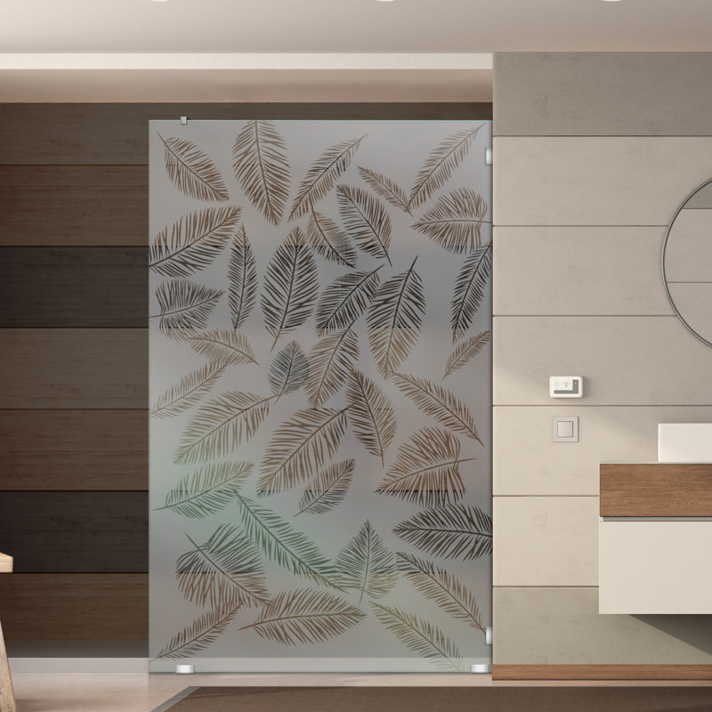Cloison de douche sans cadre 29 1/2 po x H 75 po avec motif givré permanent, Gauche, Semi-privé