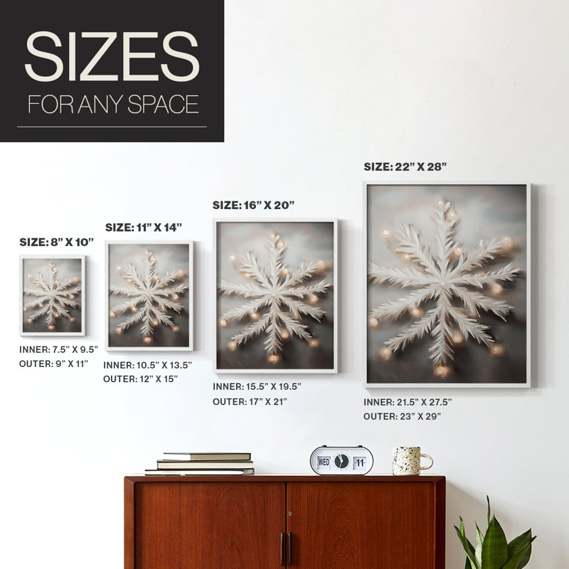 Art des Fêtes de Noël - Série 2 - CECXCV, reproduction d'art encadrée - bois massif, H 11 po x l 9 po, Blanc