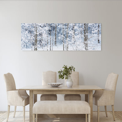 Aspen Trees Covered With Snow, Taos County, New Mexico, Usa Abstract Contemporary Forest Nature Wall Art