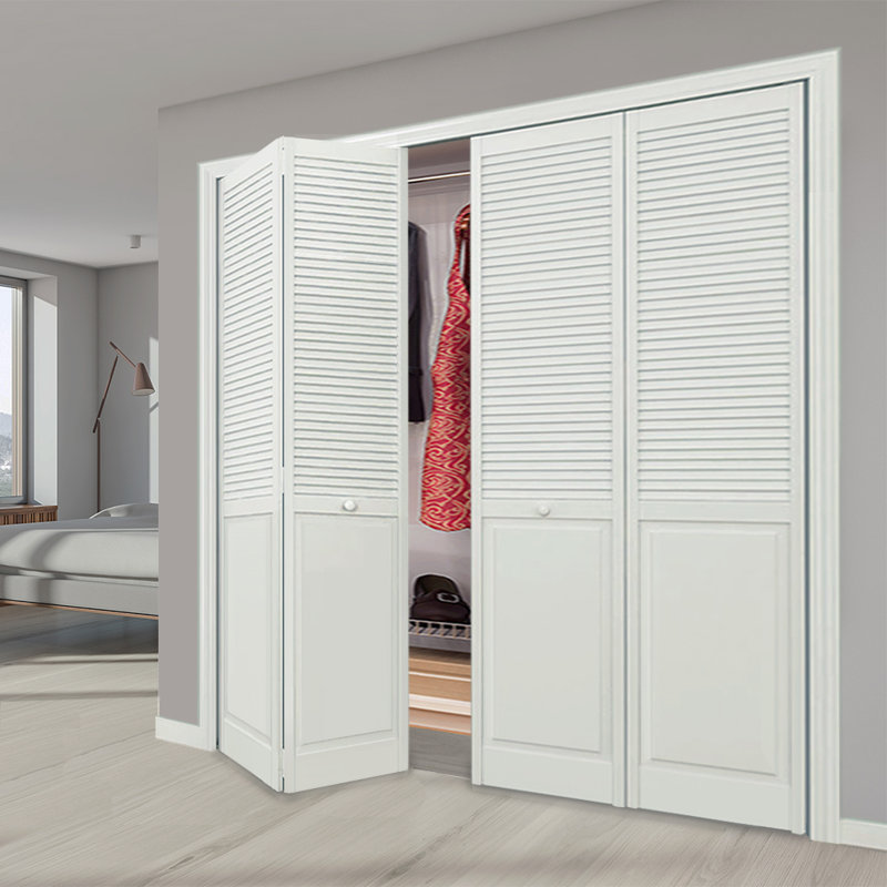 Porte de placard, pliante, panneau à persiennes traditionnel à noyau uni blanc, 32 po x 80 po 