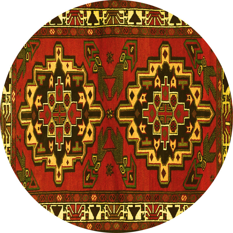 Haziel Washable Oriental Indoor Rug, Round 5'