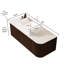 Meuble-lavabo de salle de bain avec lavabo rectangulaire, armoire de salle de bain murale avec 2 tiroirs de rangement