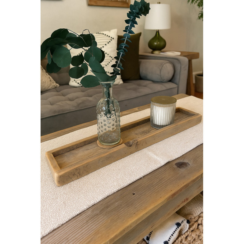 Reclaimed Wood Centerpiece Tray 24x4, 24"W x 4.75"D x 1.5"H