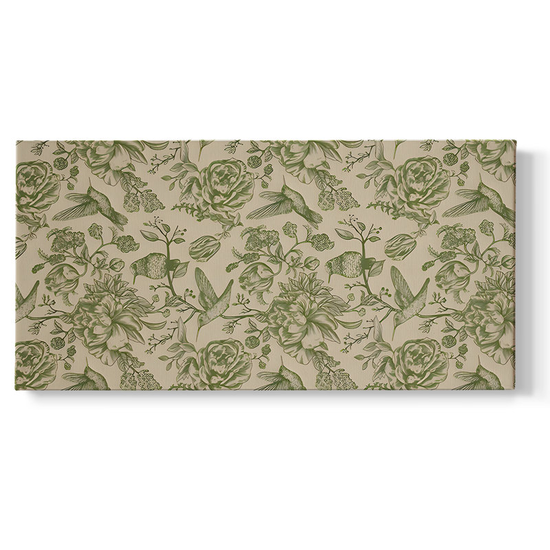 Botanical Series-CDIV- Toile tendue avec châssis tendue, prête à être accrochée, H 25 po x l 49 po, Doré