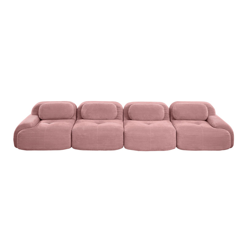 Canapé 4 places en velours côtelé de qualité supérieure, conception ergonomique, aucun assemblage requis, idéal pour les espaces de vie