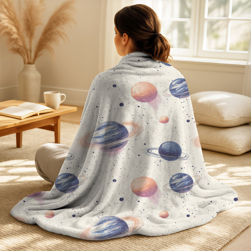 Jeté de lit Pastel Planets - Blue Starburst
