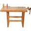 Établi en bois 40 po, banc de travail du bois robuste avec poignée réglable, table de travail du bois avec capacité de charge de 330 lb avec rangement pour garage, atelier, rangement à la maison