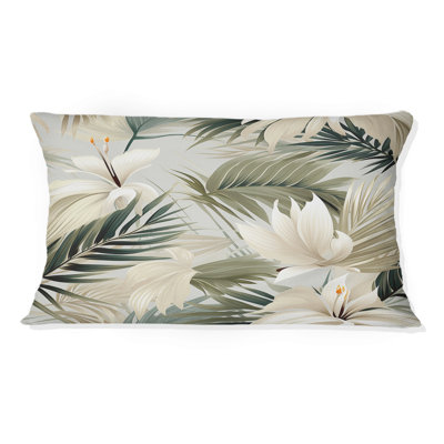 Coussin en polyester à motif tropical Coastal Abstraction