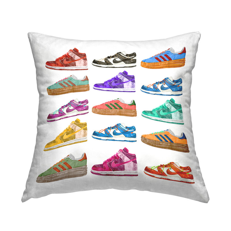 Coussin décoratif imprimé Bright Collection Sneaker par Ziwei Li