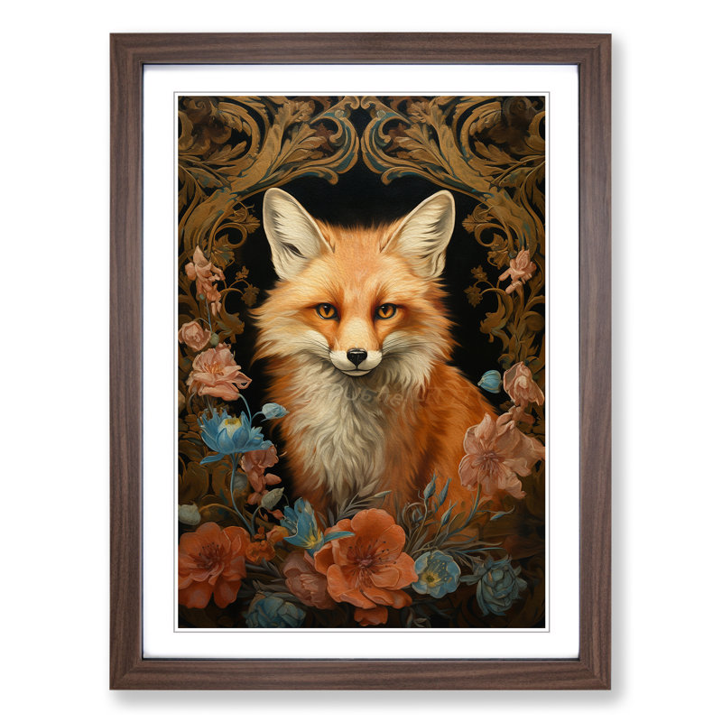 Fox Baroque Art - Framed Print, Walnut Framed, 46cm H x 34cm W