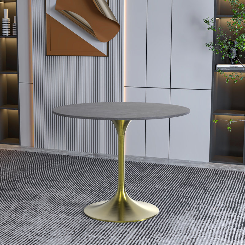 Table de salle à manger Kostadinka, Gris, 29.34" H x 35.43" W x 35.43" D