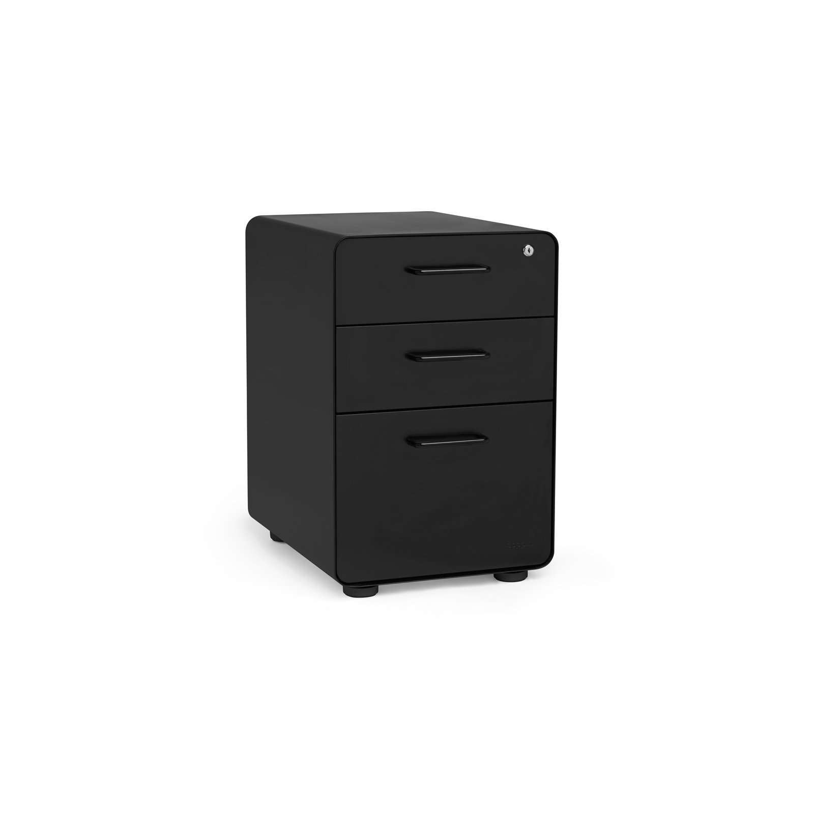 Stow 3 - Drawer Vertical File Cabinet, Black, Without Caster