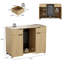 Buffet avec mini réfrigérateur - aspect flottant, prise UL, 2 tiroirs + 2 portes