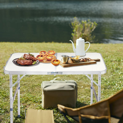 3Ft Home Use Aluminum Alloy Folding Table White
